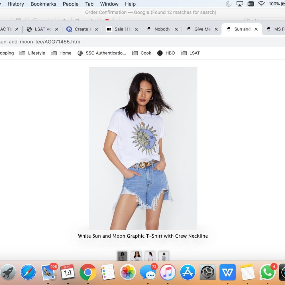 Sun and Moon Graphic T-Shirt with Crew Neckline